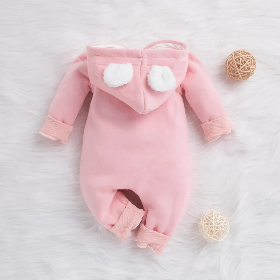 Cloud Style Hoody Long-sleeve Baby Jumpsuit Pink