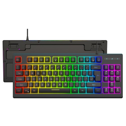 Wired Gaming Keyboard with Mixed Color Lighting - RGB Light Keyboard
