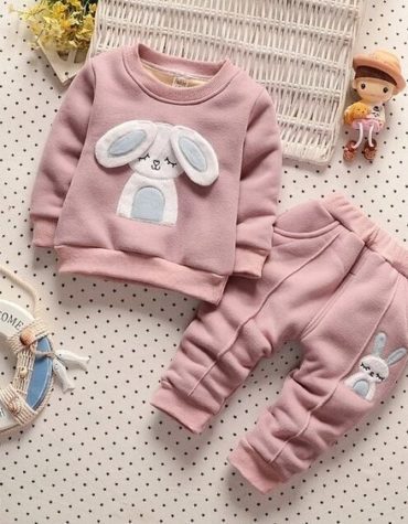 Kids Dress 3 Piece Set Rabbit style Winter Proof Full Sleeve set
